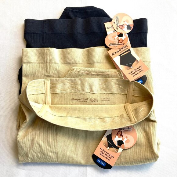 Shapermint High-Waisted Shaper Panty Bundle of 3 XL/2XL Chai Black 54008 NWT - Picture 1 of 10